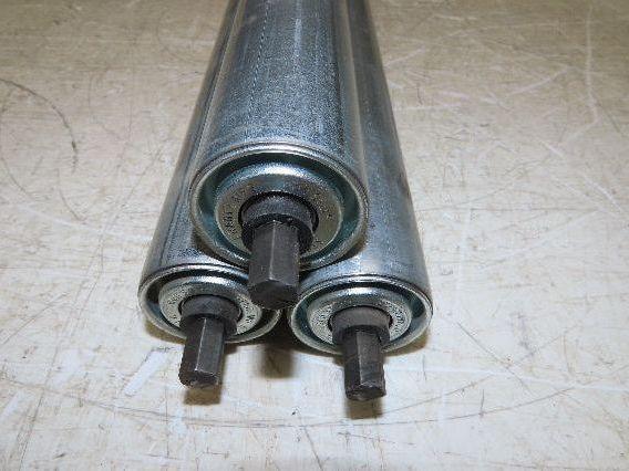 1.9" Conveyor Roller 27"BF Double Groove O-Ring Galvanized Steel Lot of 3