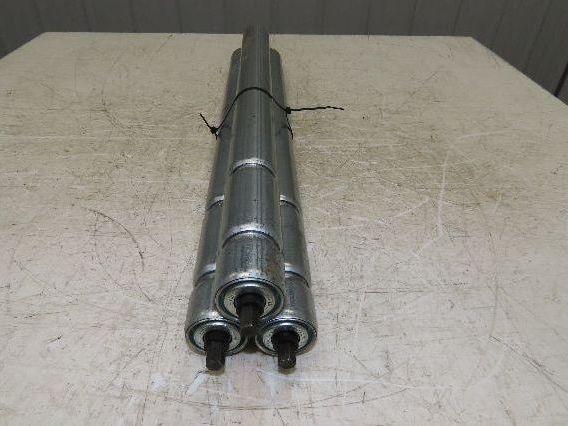 1.9" Conveyor Roller 25"BF Double Groove O-Ring Galvanized Steel Lot of 3