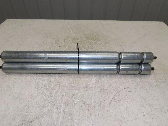 1.9" Conveyor Roller 25"BF Double Groove O-Ring Galvanized Steel Lot of 3
