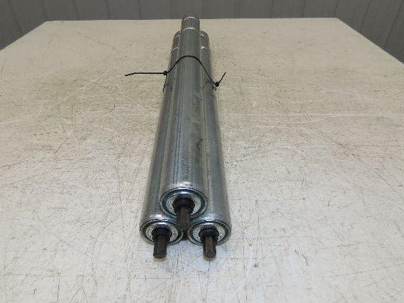1.9" Conveyor Roller 25"BF Double Groove O-Ring Galvanized Steel Lot of 3