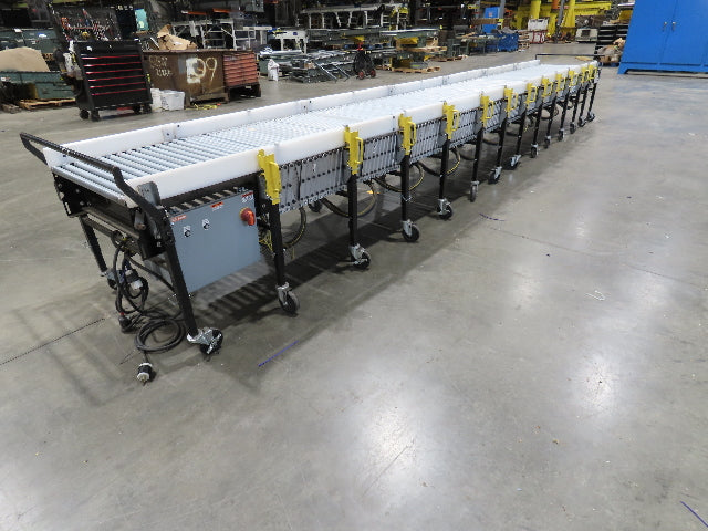 ConveyX 30"x 24-40' Expandable Powered Roller Flex Conveyor Portable 115V