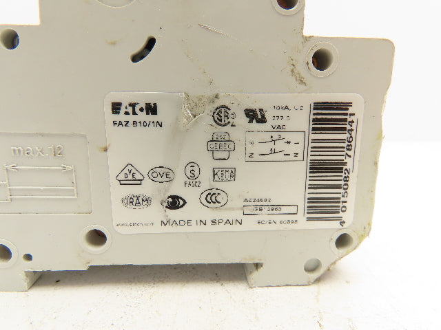 Eaton FAZ-B10/1N Miniature Circuit Breaker 2 Pole 10A