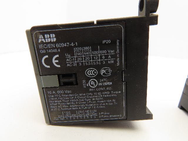 ABB B7S-30-01 Mini Contactor 600V 16A Lot of 2