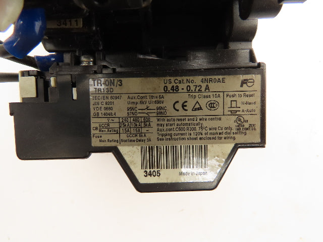 Fuji Electric SC-03 Magnetic Contactor Overload Relay 110V Coil