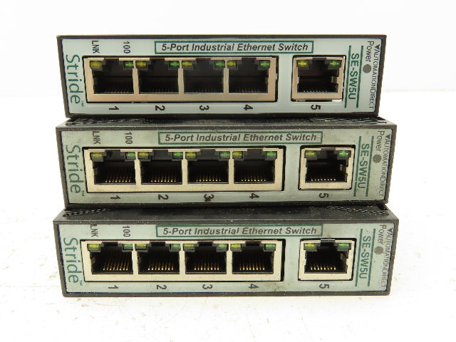Stride SE-SW5U PLC Unmanaged Ethernet Switch 5-Port Lot of 3