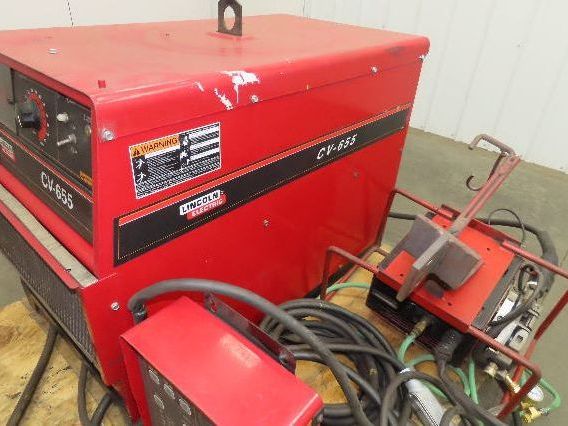 Lincoln CV 655 Mig Welder 650A Welding Power Source DH-10 Double Header Feeder