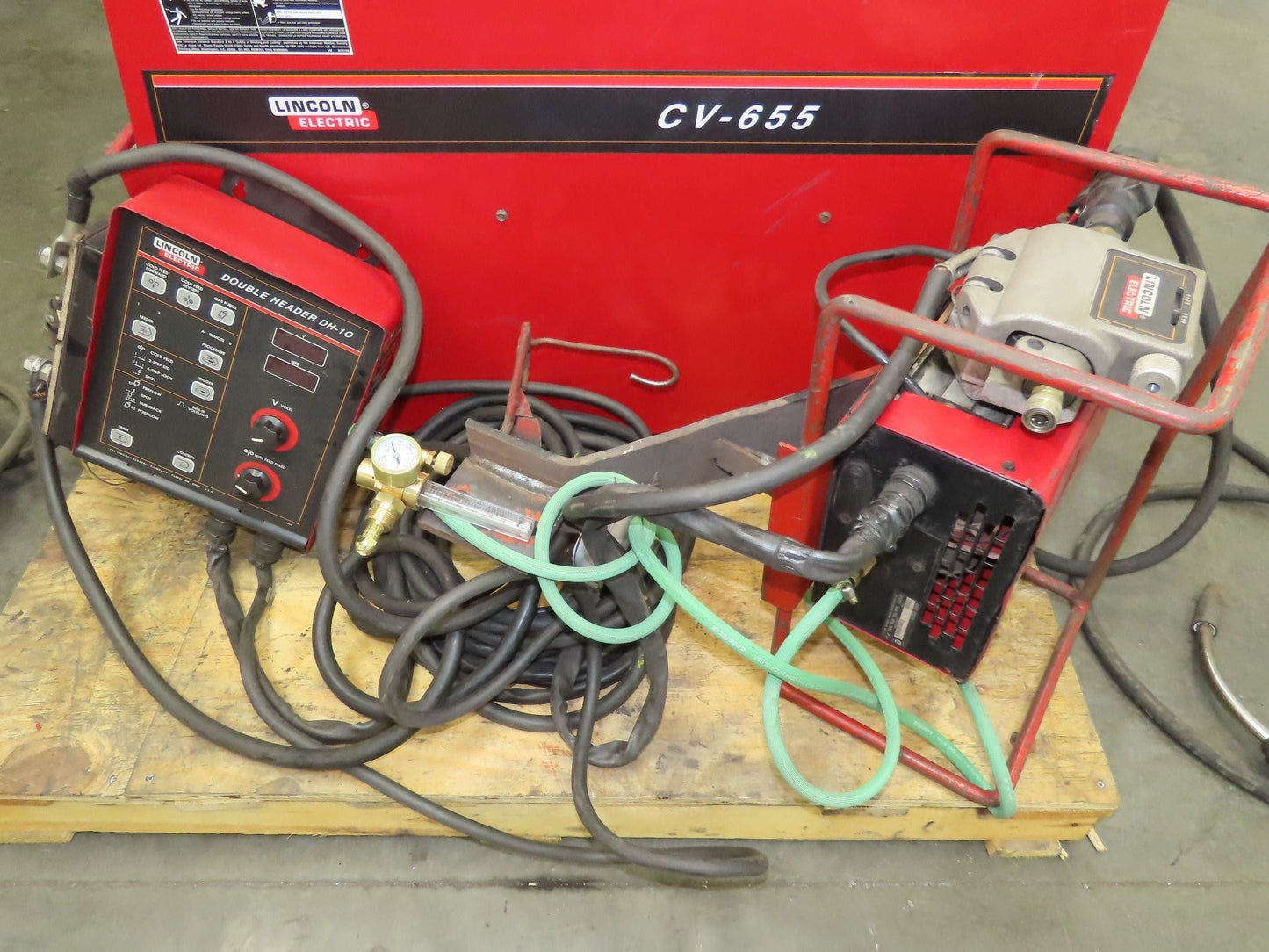 Lincoln CV 655 Mig Welder 650A Welding Power Source DH-10 Double Header Feeder