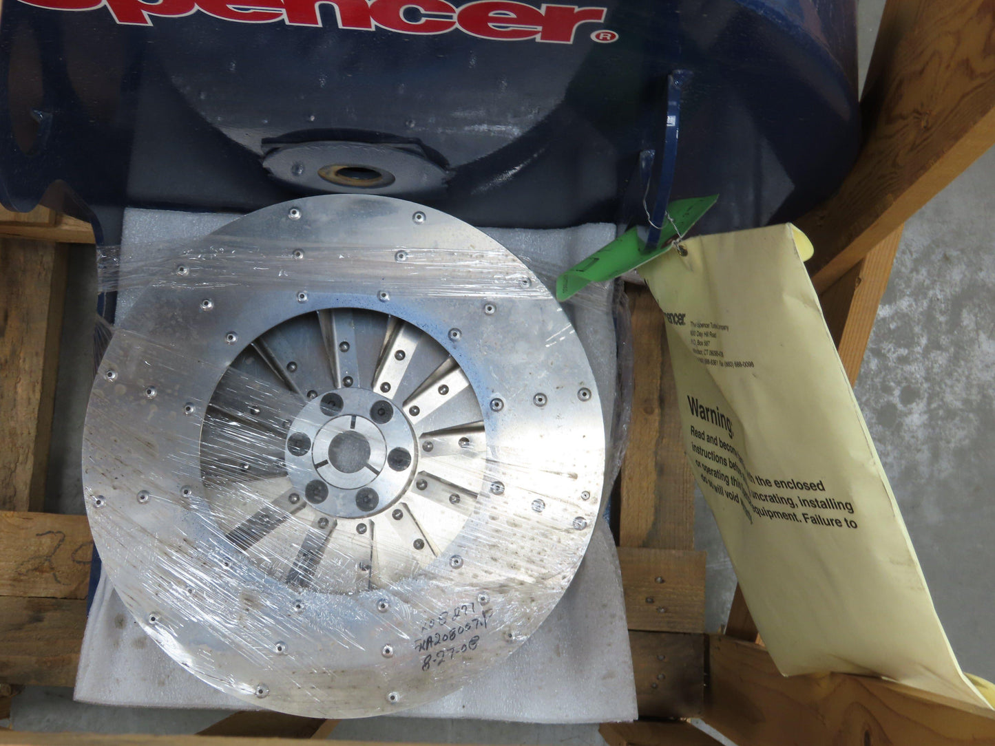 Spencer M0503SS Single Stage Scroll Blowers Centrifugal 13-5/8" Turbine No Motor
