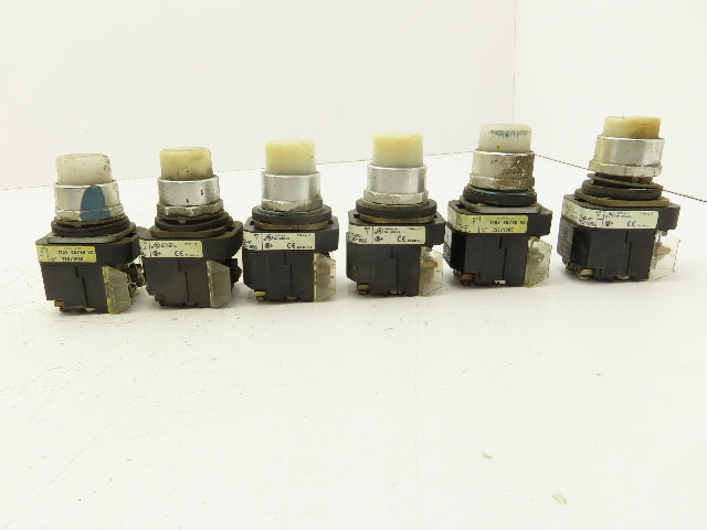 Allen Bradley 800T-PT16 White Illuminated Push Button Switch 30mm Lot of 6