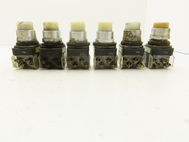 Allen Bradley 800T-PT16 White Illuminated Push Button Switch 30mm Lot of 6
