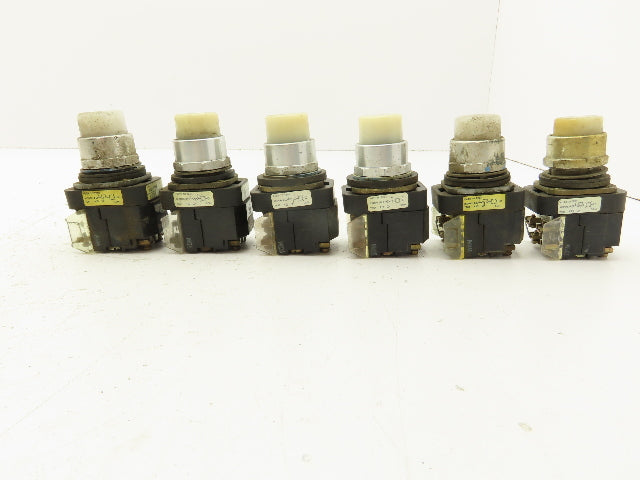 Allen Bradley 800T-PT16 White Illuminated Push Button Switch 30mm Lot of 6