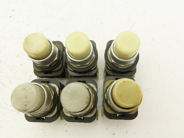 Allen Bradley 800T-PT16 White Illuminated Push Button Switch 30mm Lot of 6