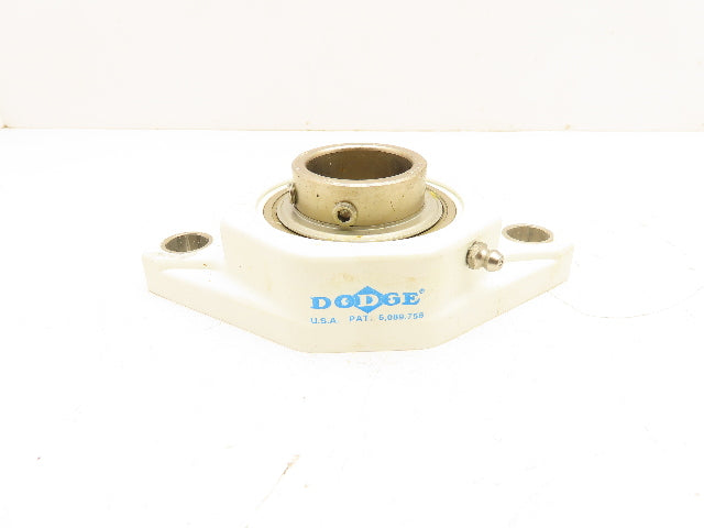 Dodge F2B-SCEZ-107-PCR EZ Kleen Plastic Flange-Mount Bearing 1-7/16" Bore 2-Bolt