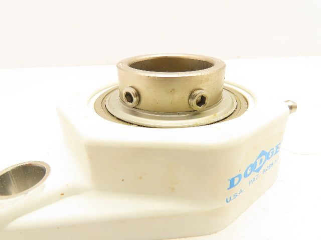 Dodge F2B-SCEZ-107-PCR EZ Kleen Plastic Flange-Mount Bearing 1-7/16" Bore 2-Bolt