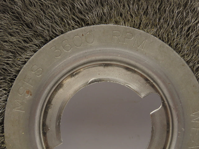 Gornell MSFS Face Crimp Wire Brush Wheel 9" OD 2" ID Bore Fine 0.005" 3600 RPM