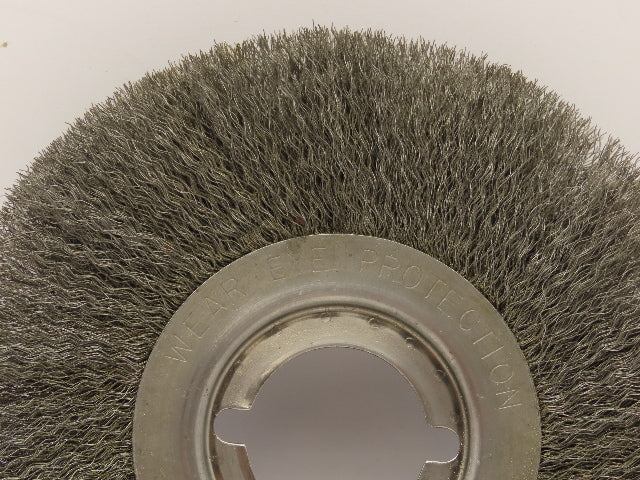 Gornell MSFS Face Crimp Wire Brush Wheel 9" OD 2" ID Bore Fine 0.005" 3600 RPM