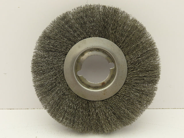 Gornell MSFS Face Crimp Wire Brush Wheel 9" OD 2" ID Bore Fine 0.005" 3600 RPM