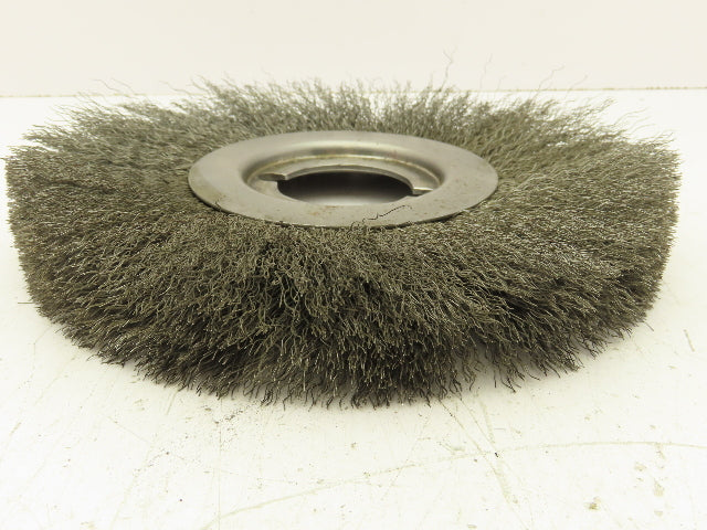 Gornell MSFS Face Crimp Wire Brush Wheel 9" OD 2" ID Bore Fine 0.005" 3600 RPM