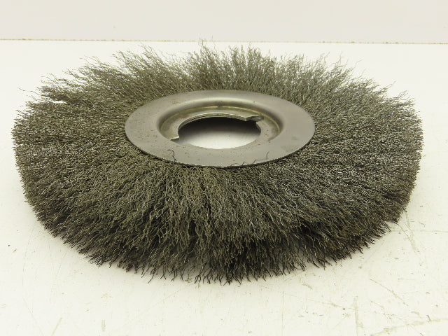 Gornell MSFS Face Crimp Wire Brush Wheel 9" OD 2" ID Bore Fine 0.005" 3600 RPM