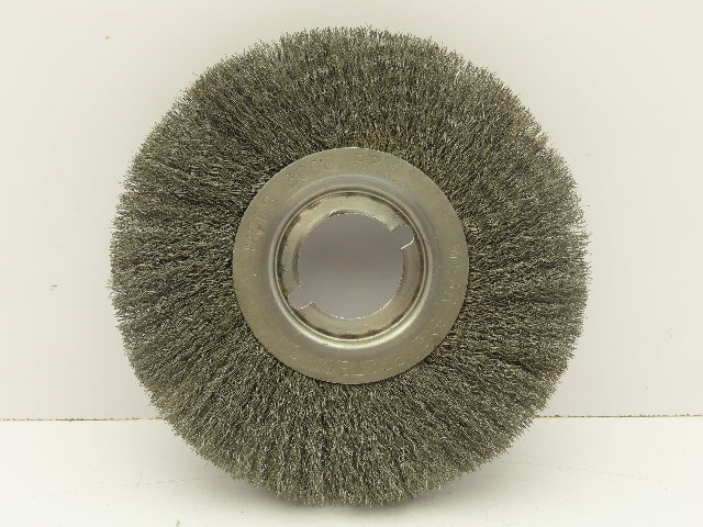 Gornell MSFS Face Crimp Wire Brush Wheel 9" OD 2" ID Bore Fine 0.005" 3600 RPM