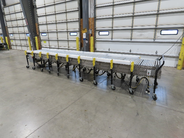 ConveyX 30"x 17'-30' Expandable Powered Roller Flex Conveyor Portable 115V