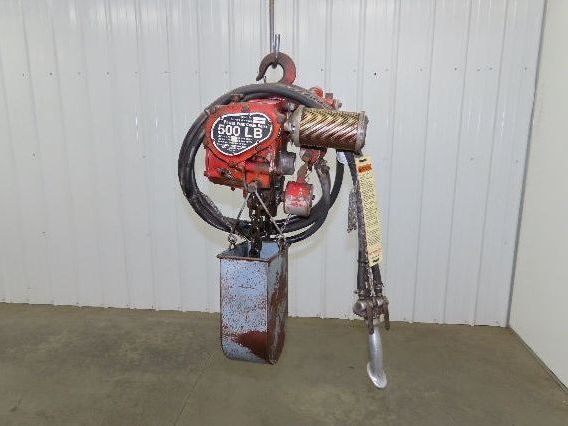 Chicago Pneumatic 1/4 Ton 500Lb Power Vane Air Chain Hoist 11' 2" Lift Pendant