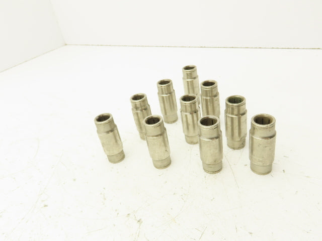 Norgren 120200700 Pneufit Union 1/2" OD x 1/2" OD Tube Push Connect Lot of 10