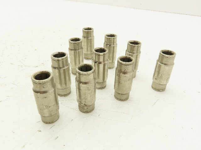 Norgren 120200700 Pneufit Union 1/2" OD x 1/2" OD Tube Push Connect Lot of 10