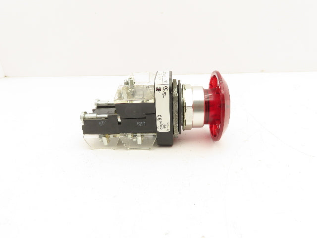Allen Bradley 800T-FXJQ24RA1 Red Illuminated Mushroom Push/Pull Button 30mm