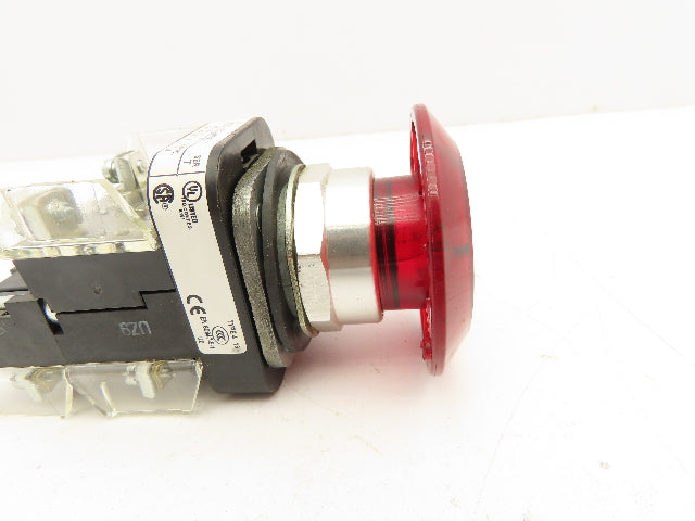 Allen Bradley 800T-FXJQ24RA1 Red Illuminated Mushroom Push/Pull Button 30mm