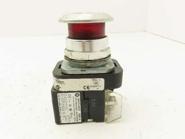 Allen Bradley 800T-FXQH2R Red Illuminated Push/Pull Button 30mm