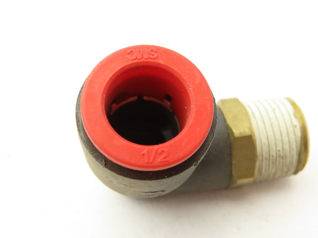 SMC Push to Connect Swivel Elbow 1/2" OD Tube x 3/8" NPT Plastic Brass Lot of 24