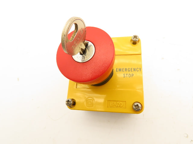 Baco LBX11302 Red E-Stop Key Reset Enclosure 3x3"