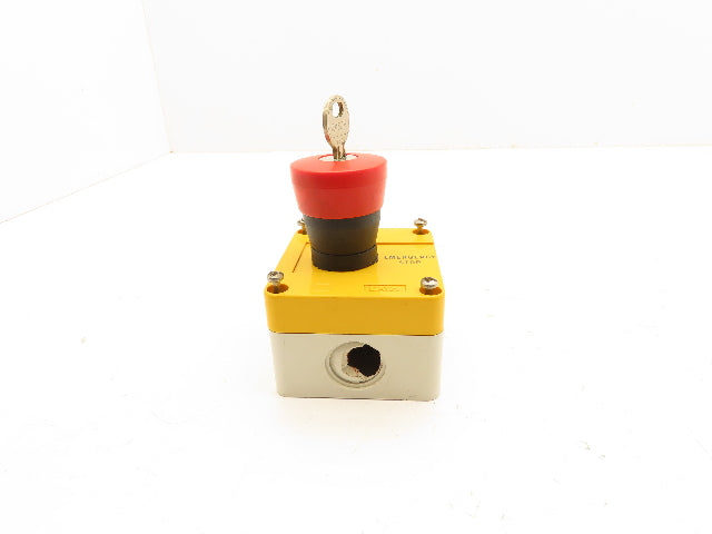 Baco LBX11302 Red E-Stop Key Reset Enclosure 3x3"