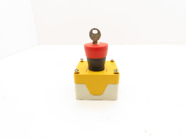 Baco LBX11302 Red E-Stop Key Reset Enclosure 3x3"