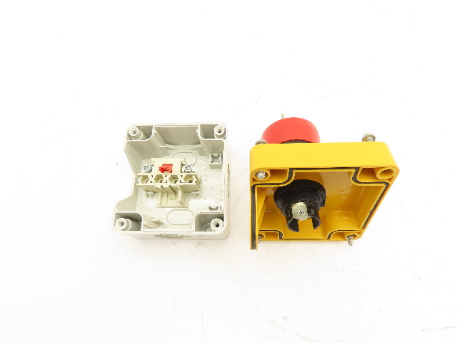 Baco LBX11302 Red E-Stop Key Reset Enclosure 3x3"