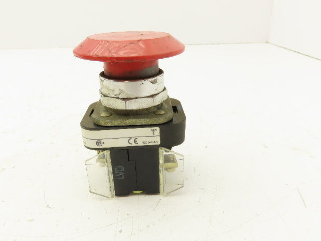 Allen Bradley 800T-FXA5 Red Mushroom Push/Pull E-Stop Button 30mm
