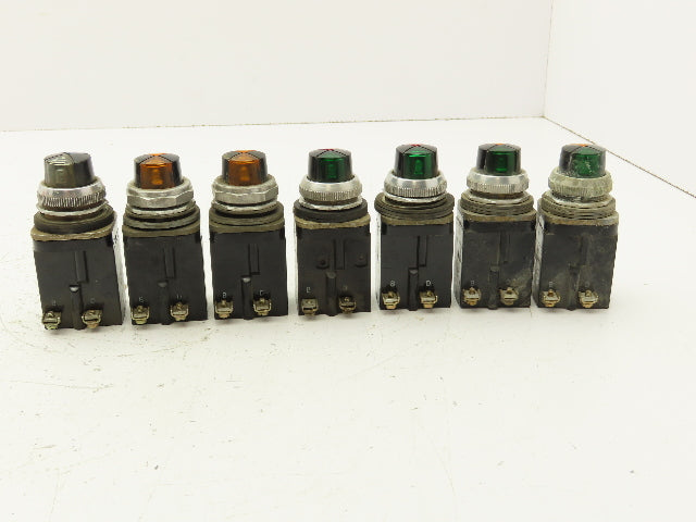 Allen Bradley 800T-PC216 Cluster Pilot Light 30mm Mixed Lot of 7
