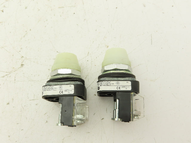 Allen Bradley 800t-Q10W White Pilot Indicator Light Contact Block 30mm Lot of 2