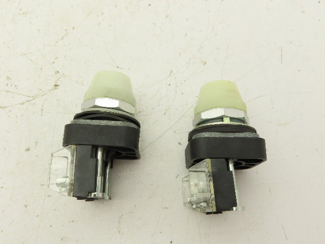 Allen Bradley 800t-Q10W White Pilot Indicator Light Contact Block 30mm Lot of 2