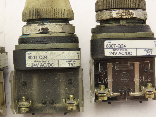 Allen Bradley 800T-Q10 White Pilot Indicator Light 30mm Mixed Lot of 7