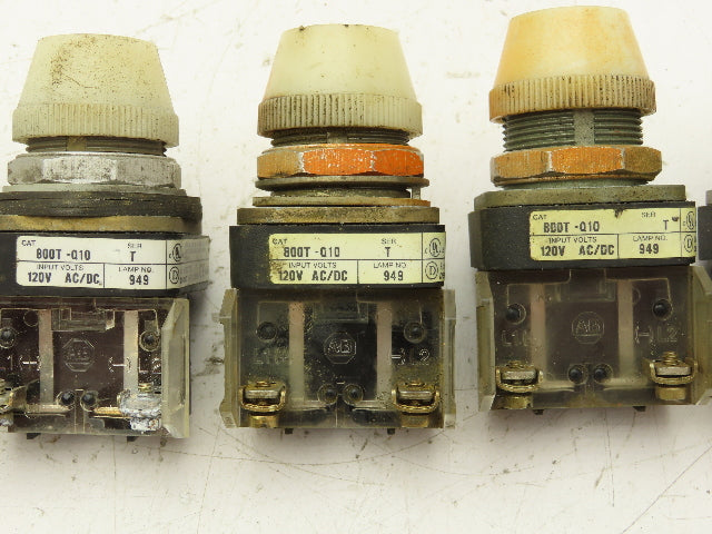 Allen Bradley 800T-Q10 White Pilot Indicator Light 30mm Mixed Lot of 7