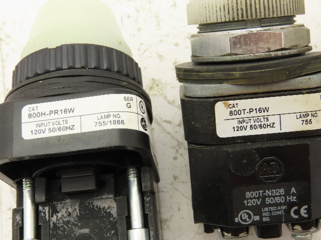 Allen Bradley 800T-Q10 White Pilot Indicator Light 30mm Mixed Lot of 7