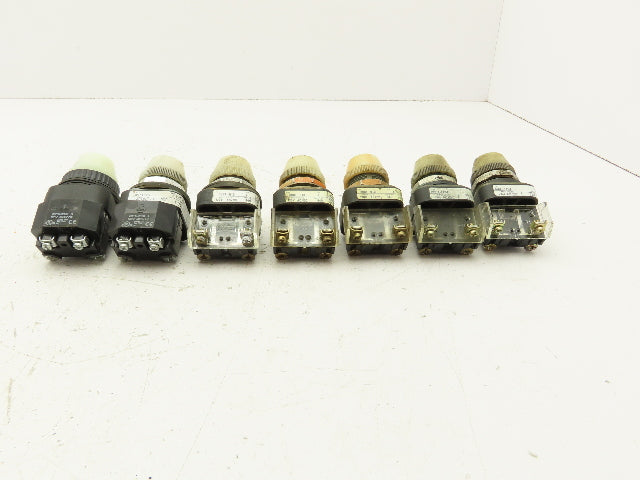Allen Bradley 800T-Q10 White Pilot Indicator Light 30mm Mixed Lot of 7