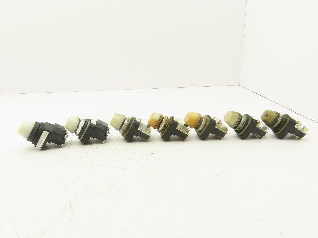 Allen Bradley 800T-Q10 White Pilot Indicator Light 30mm Mixed Lot of 7