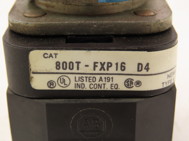 Allen Bradley 800T-FXP16 D4 Red Illuminated Mushroom Push/Pull Button 30mm