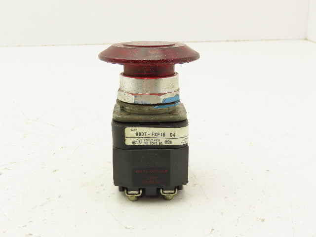 Allen Bradley 800T-FXP16 D4 Red Illuminated Mushroom Push/Pull Button 30mm