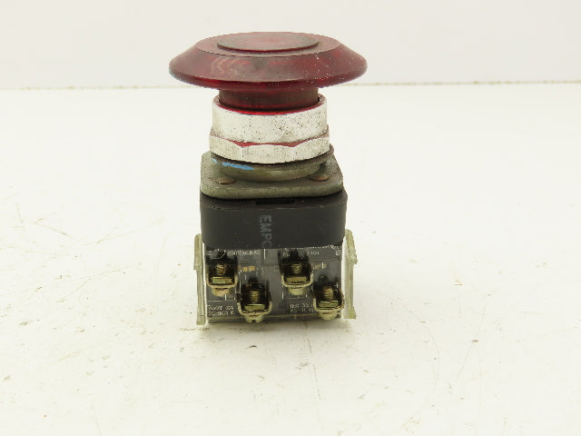 Allen Bradley 800T-FXP16 D4 Red Illuminated Mushroom Push/Pull Button 30mm