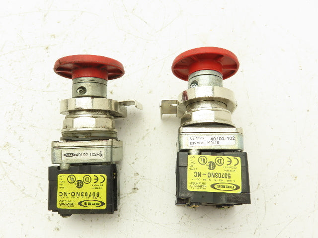 Rees 50703N0 Red Flat Emergency Push/Pull Button w/Padlock 30mm Lot of 2