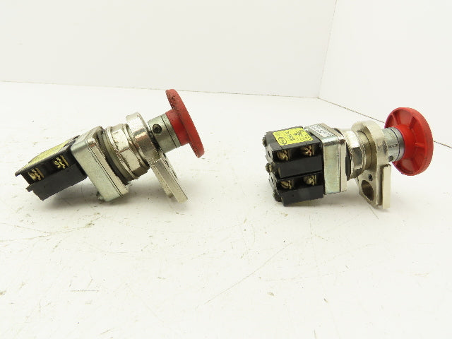 Rees 50703N0 Red Flat Emergency Push/Pull Button w/Padlock 30mm Lot of 2